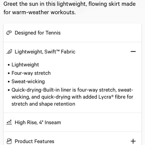 🎁Lululemon Tall High Rise Morning Match Skirt/4,6 - Picture 13 of 16